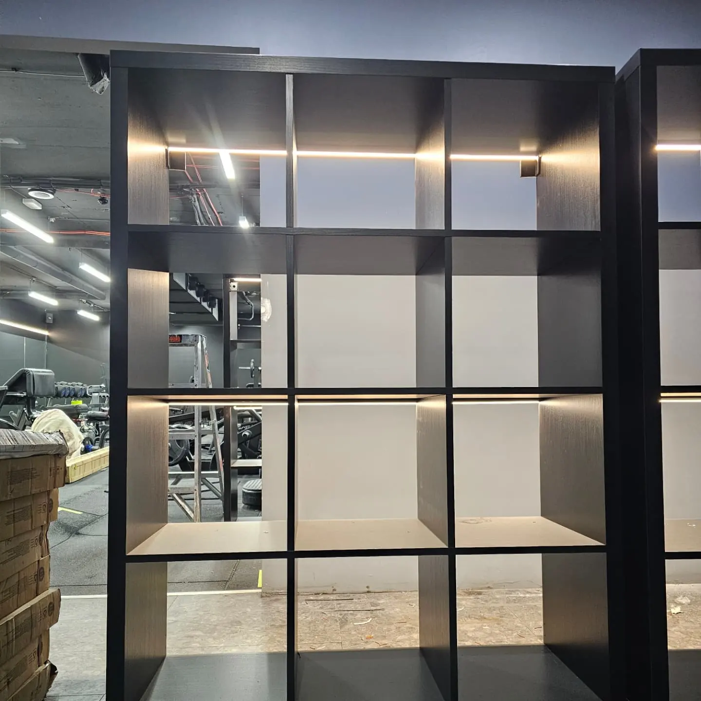 Storage and mirrors at Plus Fitness Merrylands West