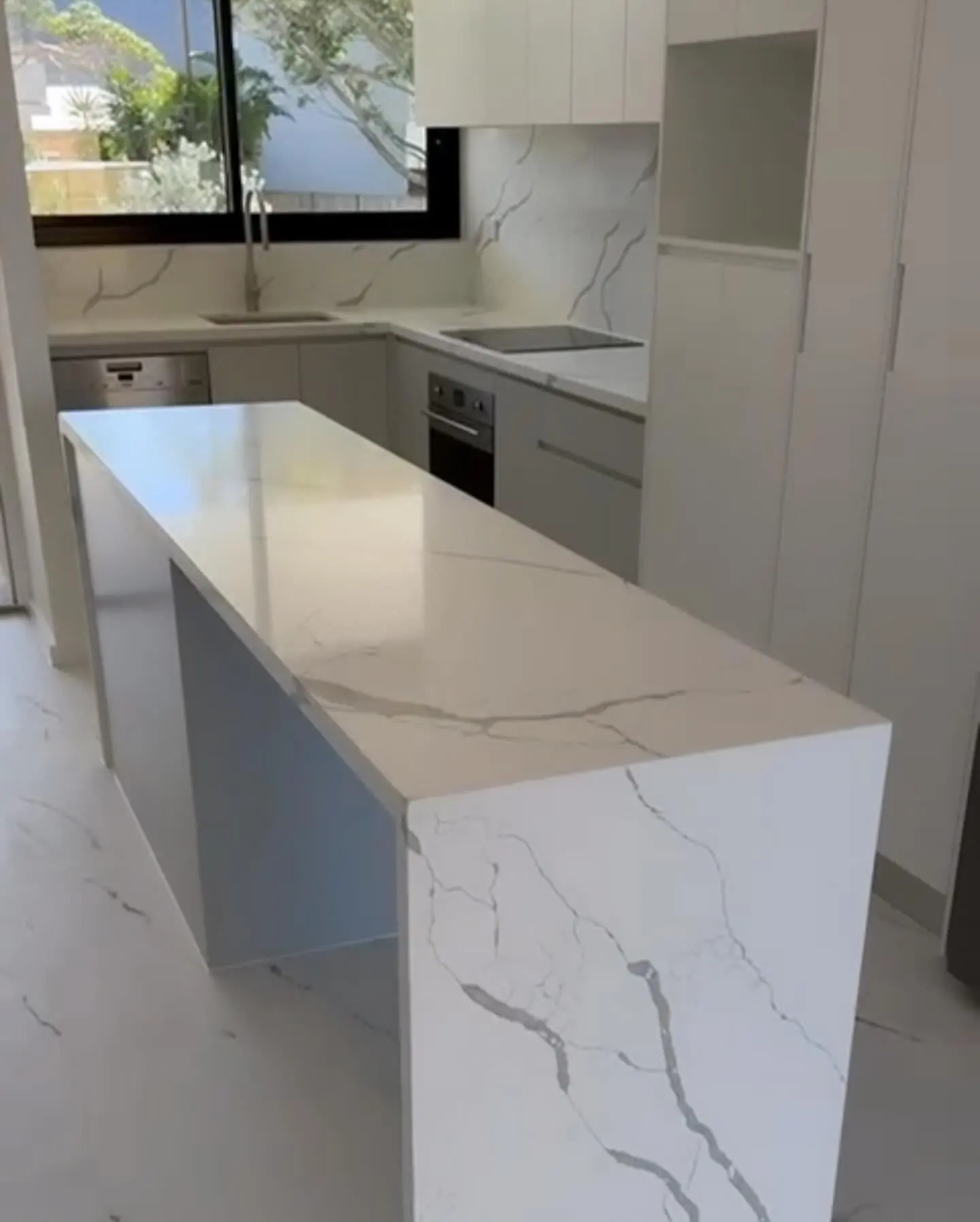 Completed kitchen in a full unit renovation